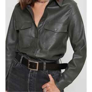 Dynamite Dark Green Leather Jacket